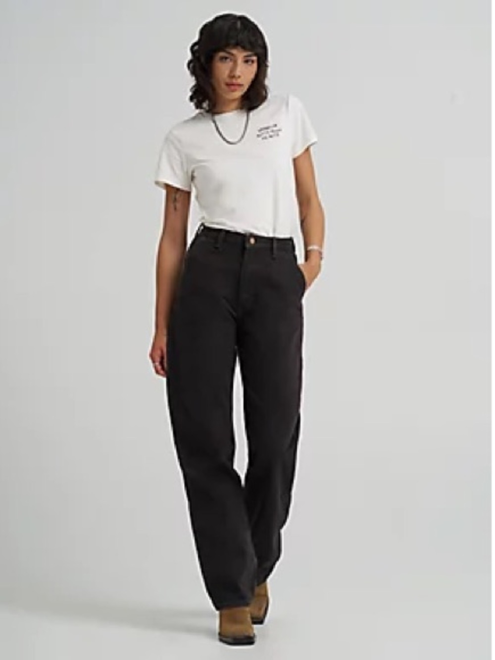 Wrangler Barrel-Leg Pants in Black Chocolate